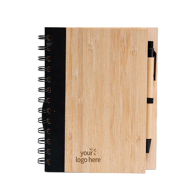 Bamboo Notebook With Pen With Logo